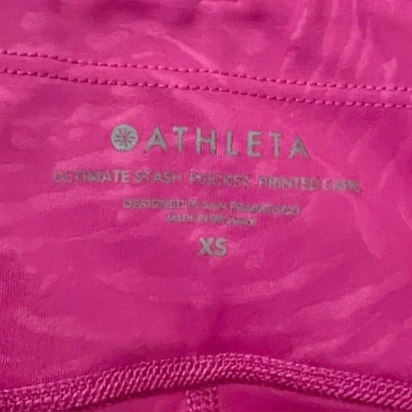 Athleta Fuchsia Ultimate Stash Pocket Printed Capri Size XS - Picture 8 of 9